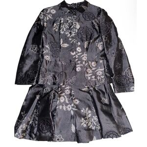 Sonia Bogner Blazer & Skirt Set Silk Floral